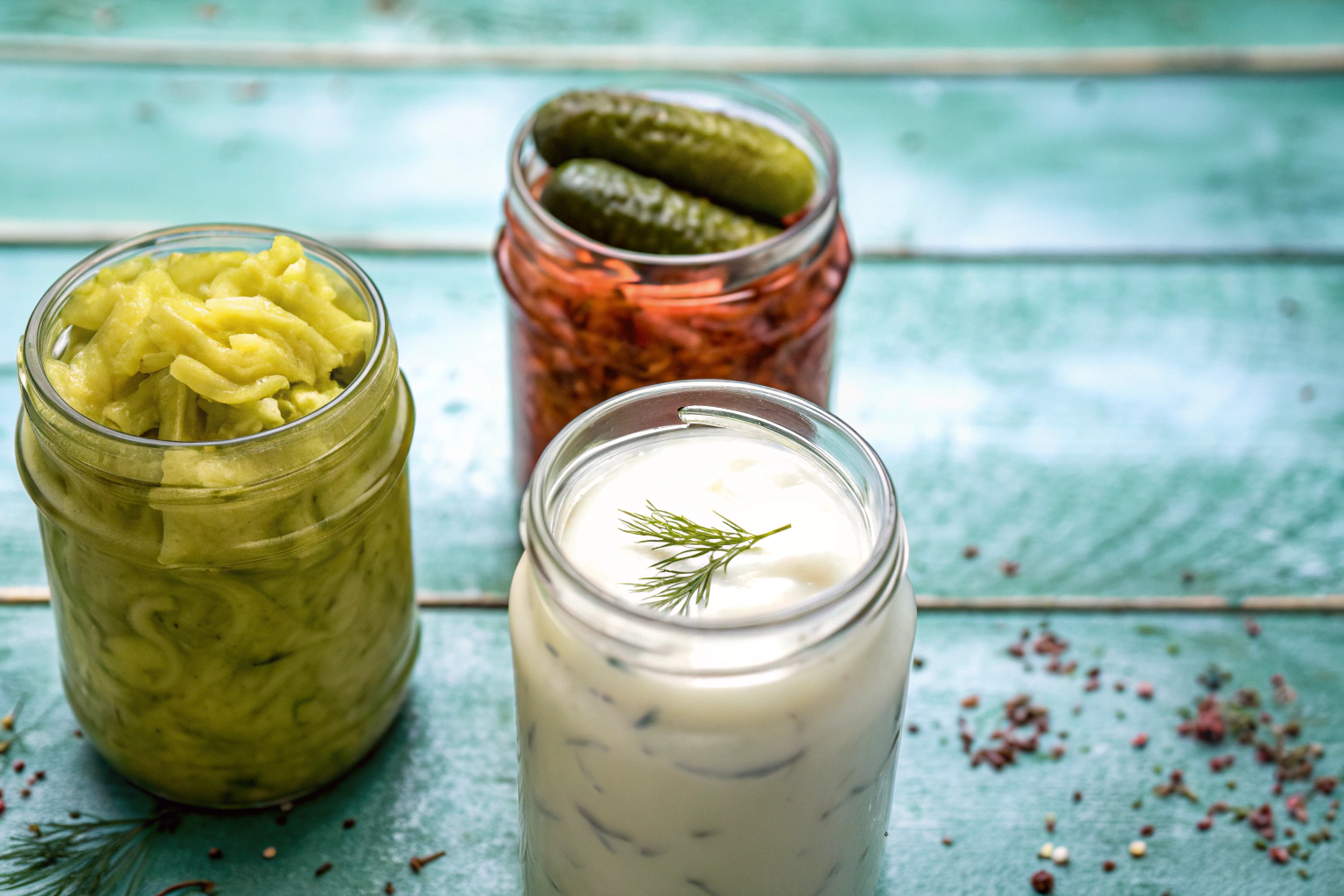Verschiedene fermentierte Lebensmittel