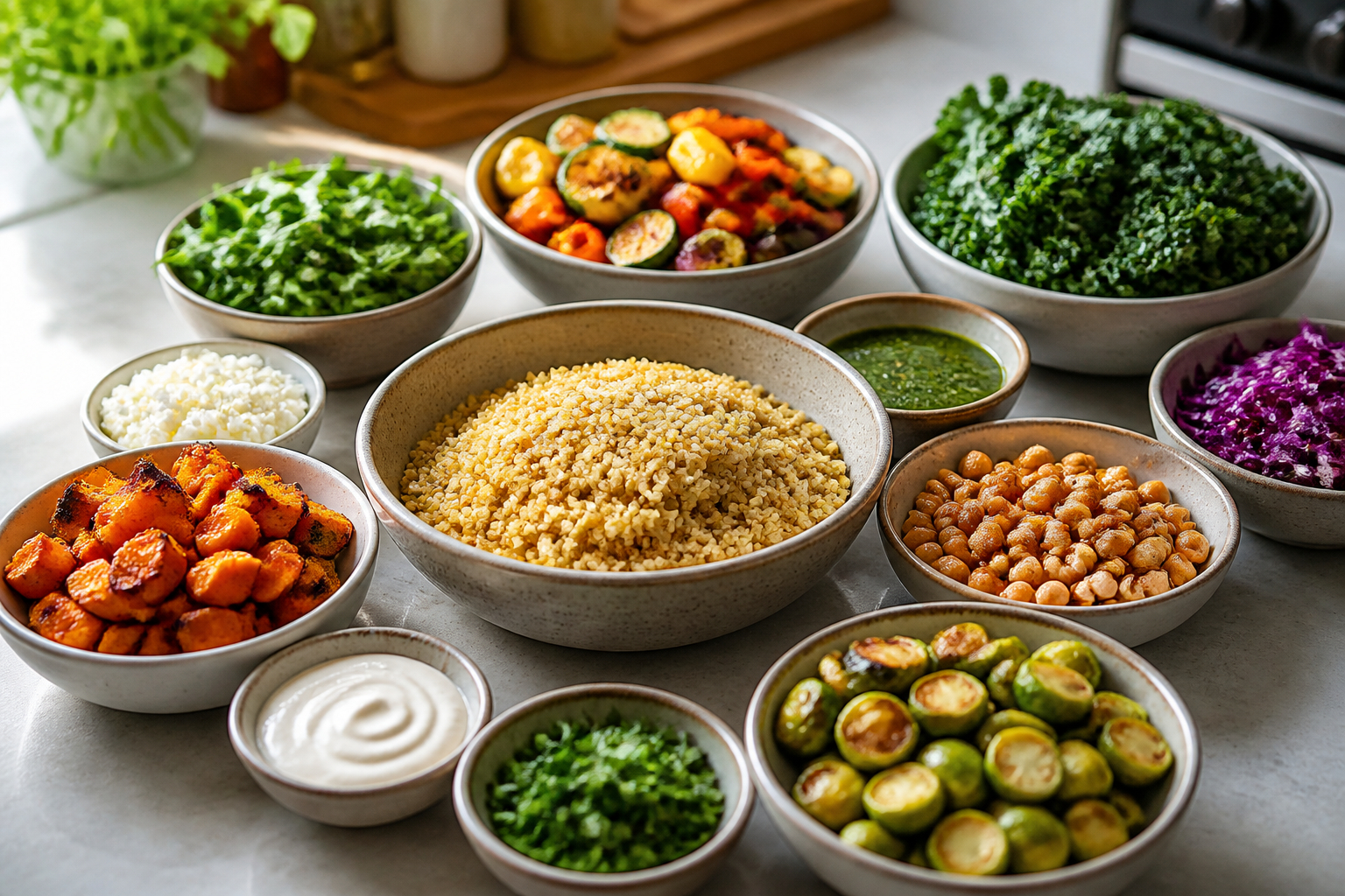 Zutaten für saisonale Bowls im Baukastenprinzip