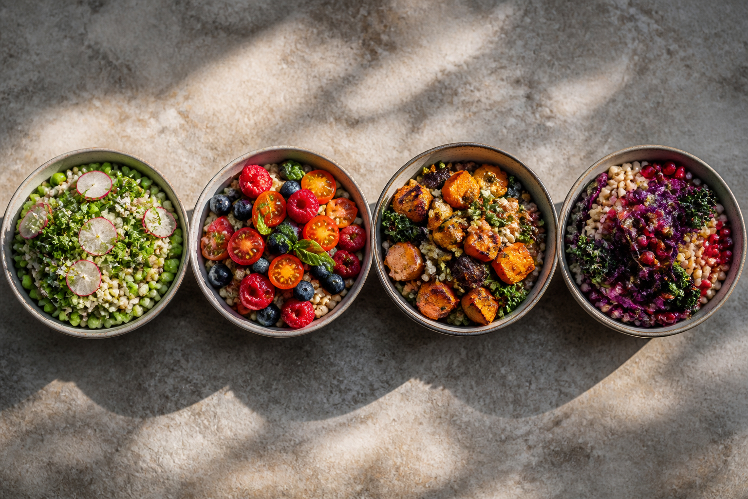 Vier saisonale Bowls für jede Jahreszeit
