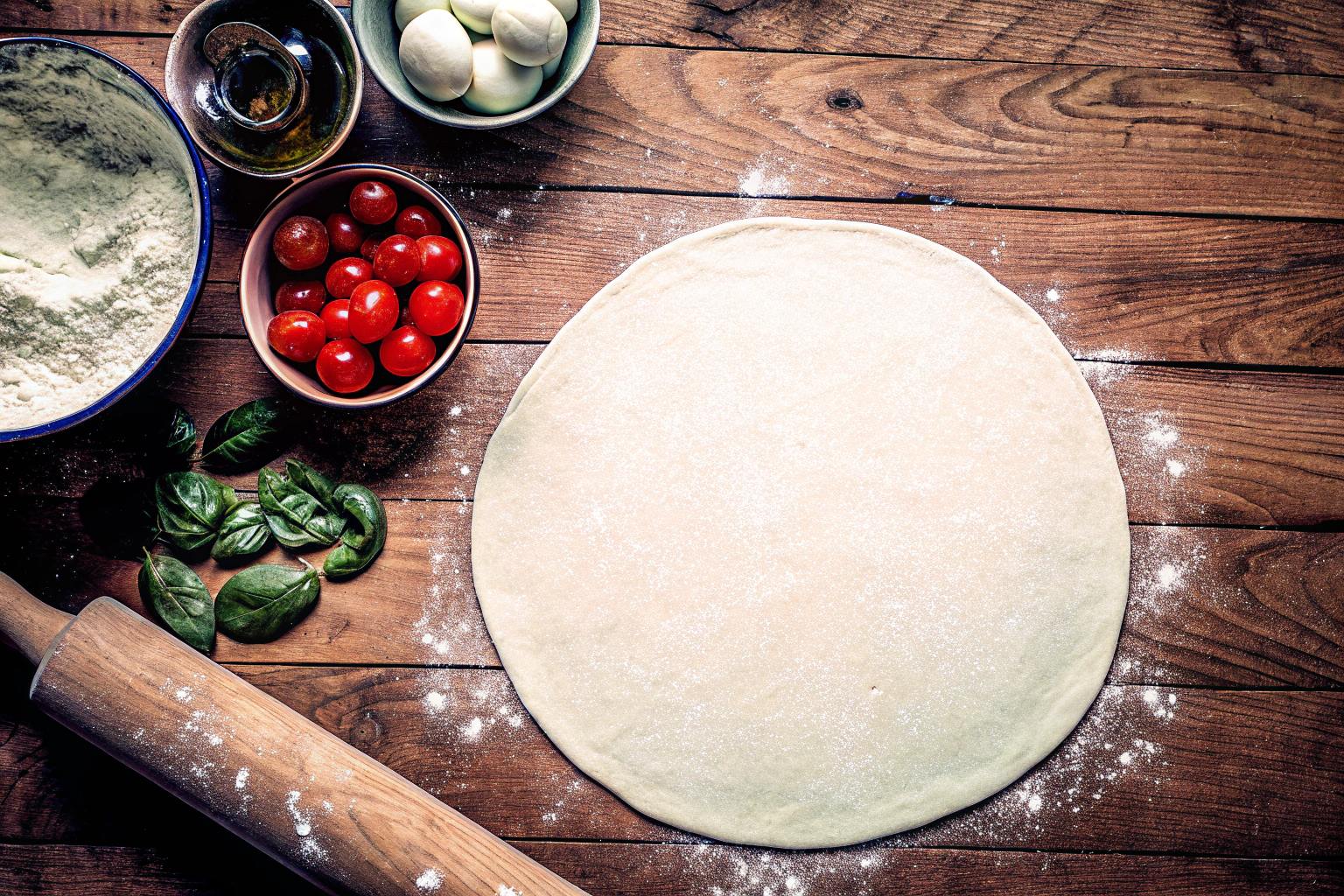 Pizzavorbereitung auf Pizzastein