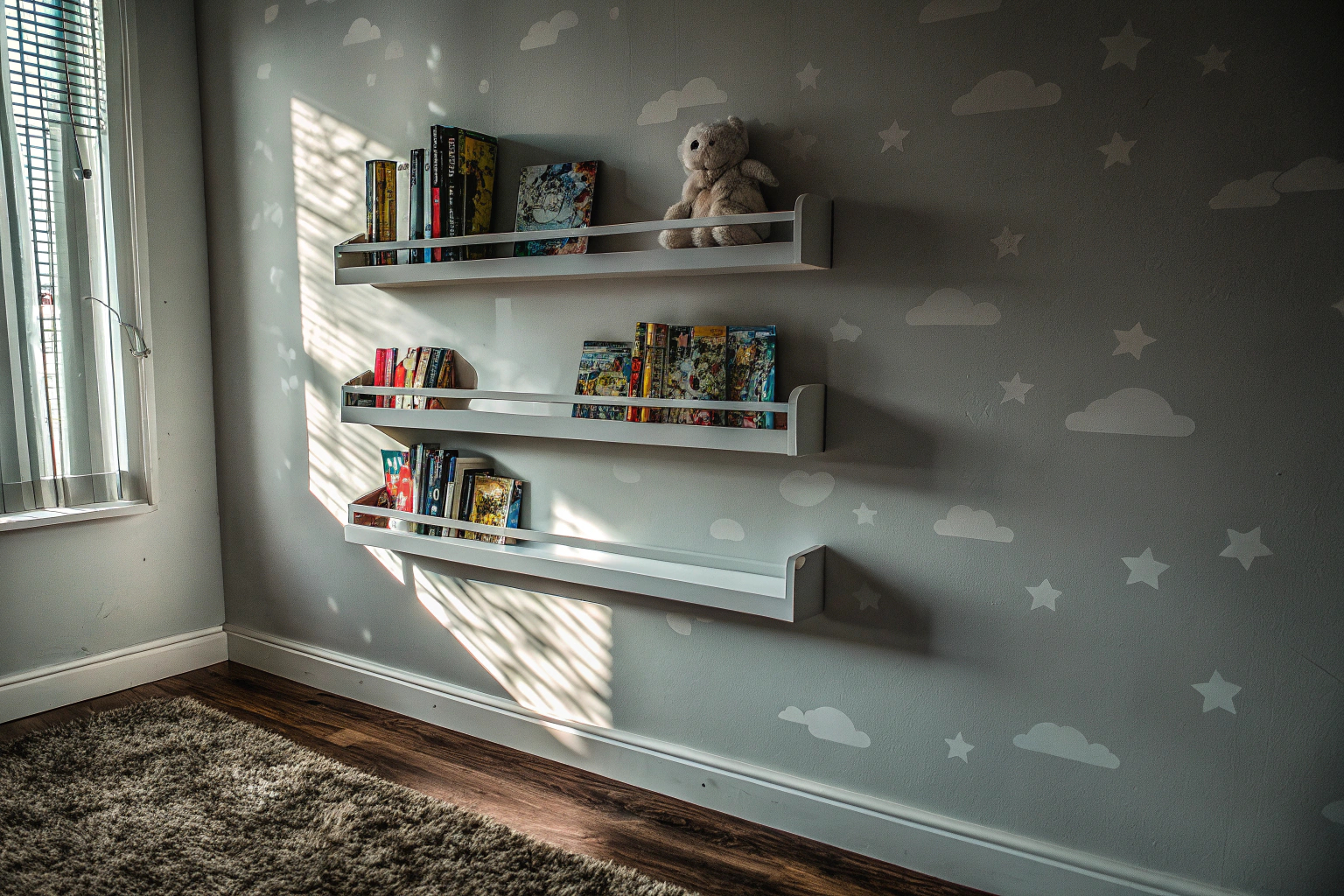 Weiße Wandregale Kinderzimmer