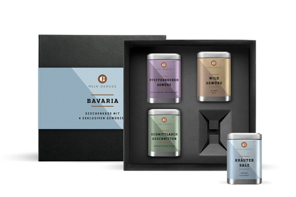 Bayerische Geschenkbox mit 4 bayerischen Gewürzen