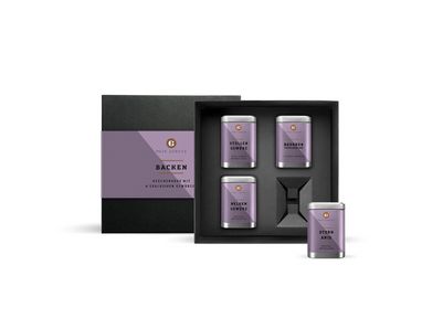 Backen Geschenkbox mit 4 Gewürzen