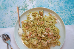 Spaghetti mit Lachs-Zitronensoße