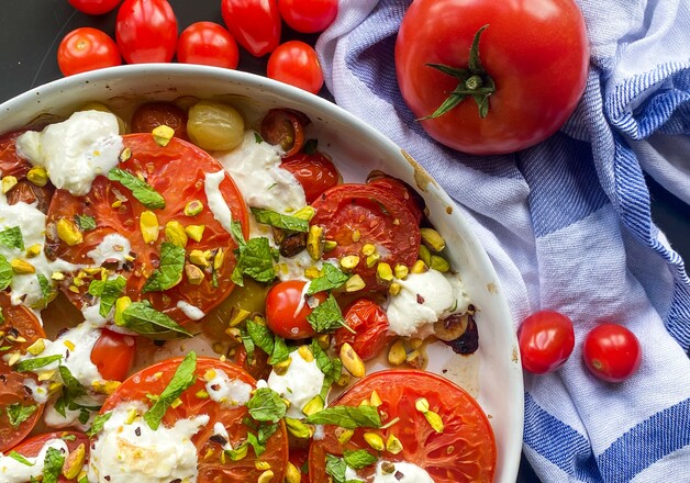 Selbstgemachter Tomate-Mozzarella-Auflauf