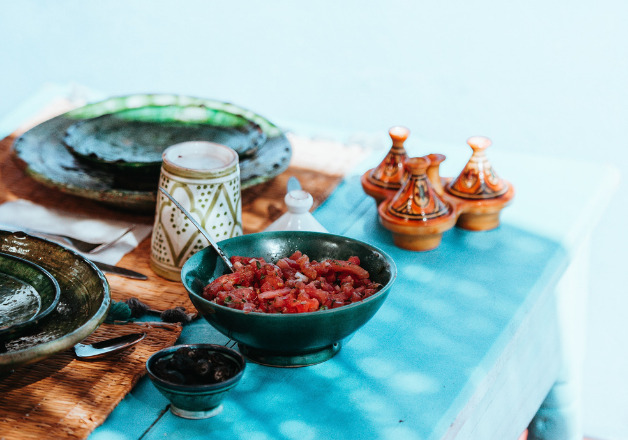 Dukkah Gewürzzubereitung Tomatensalat