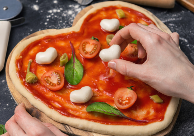 Valentinstag Herz-Pizza
