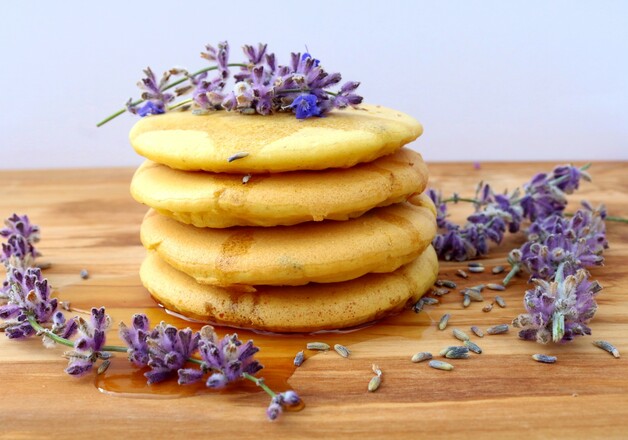 Selbstgemachte Lavendel Pancakes