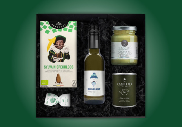 Weihnachtliche Geschenkbox grün