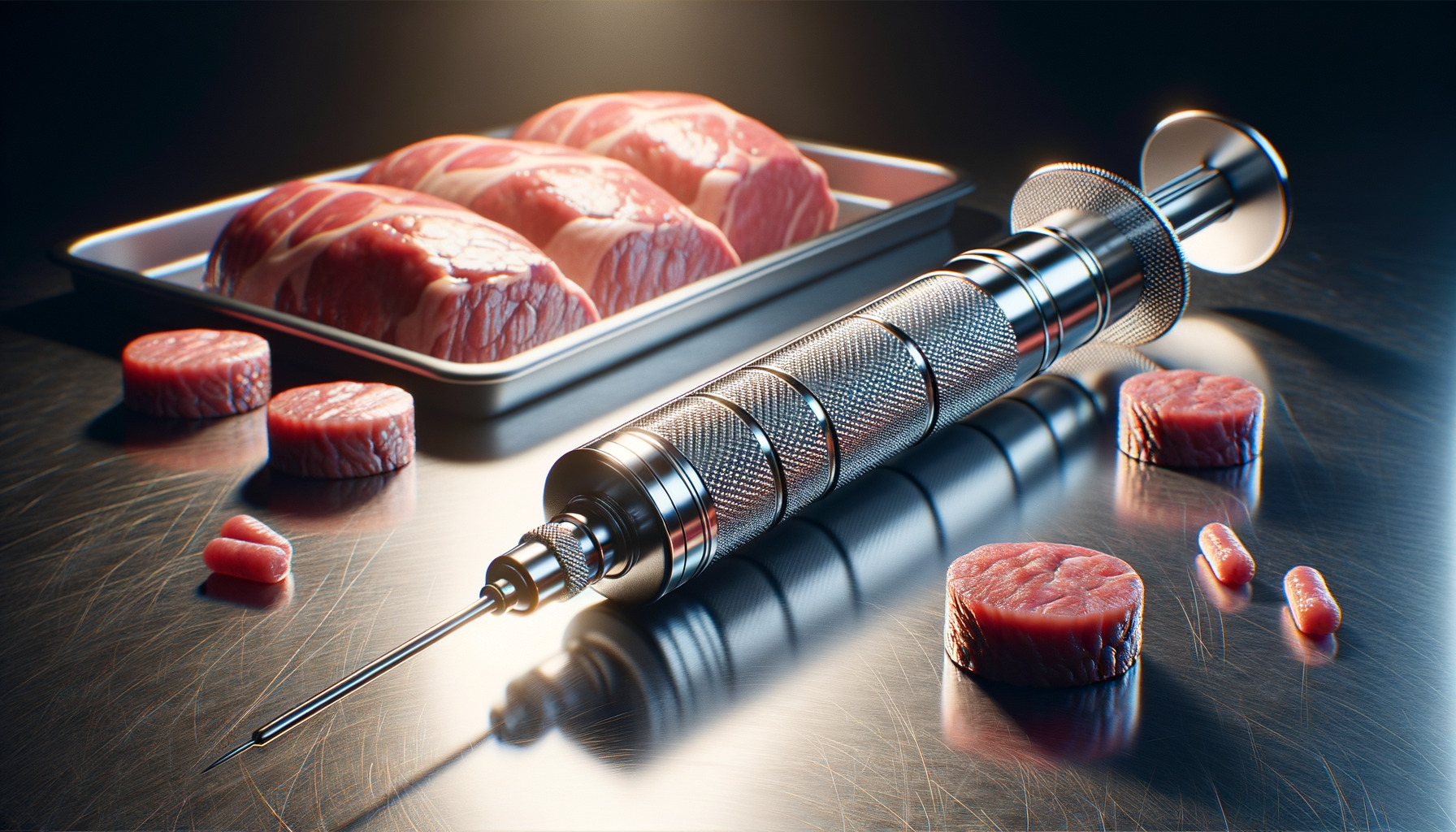 Butcher BBQ Fleischspritze - 50cc Pistolengriff Spritze Mit 2 Nadeln