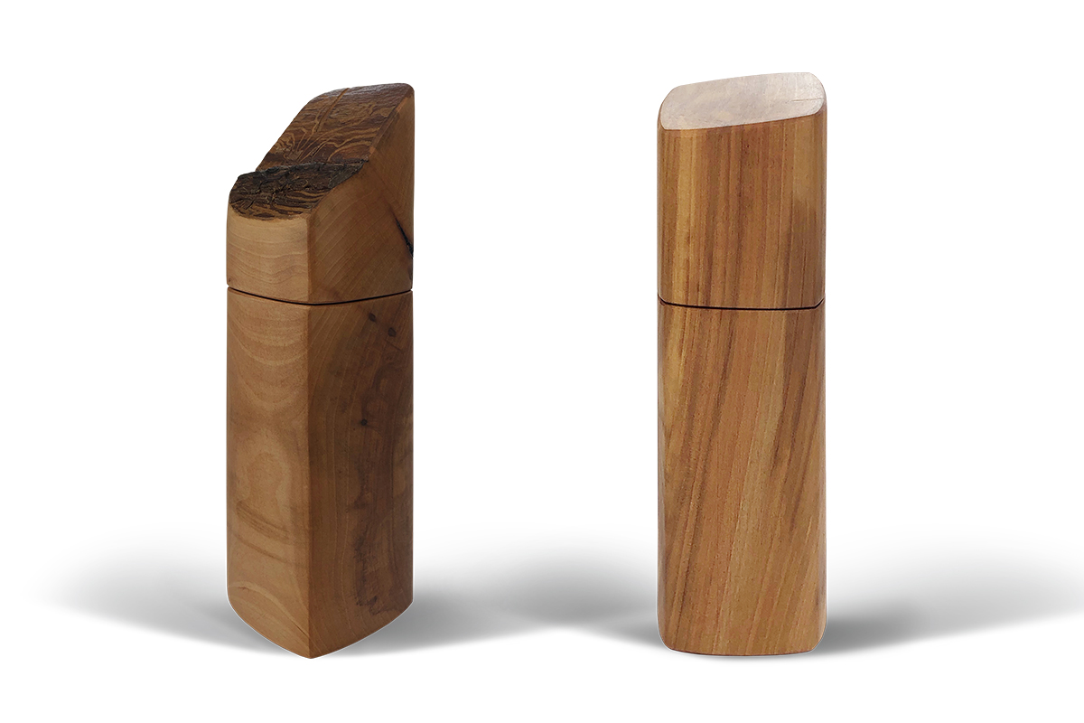 Pfeffermühlen Basis Aus Holz - Stylischer Gewürzhalter Mit Doppelfach